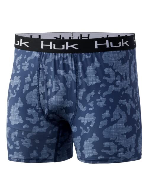 HUK Men's Elements Performance Brief | Dry Fit Boxers in Mossy Oak Camo