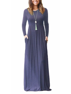 MOLERANI Women's Loose Plain Maxi Dresses Casual Long Dresses with Pockets