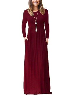 MOLERANI Women's Loose Plain Maxi Dresses Casual Long Dresses with Pockets