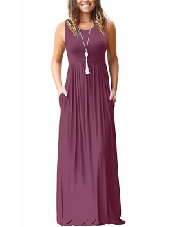 MOLERANI Women's Loose Plain Maxi Dresses Casual Long Dresses with Pockets