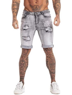 Men's Fashion Ripped Short Jeans Casual Denim Shorts with Hole