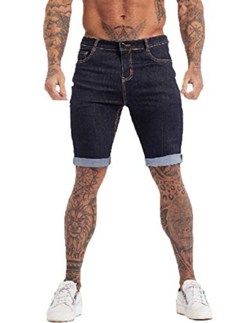 GINGTTO Men's Fashion Ripped Short Jeans Casual Denim Shorts with Hole