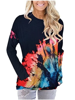 onlypuff Casual Tops for Women Floral Shirts Mama Bear Long Sleeve Tunics Comfy Soft