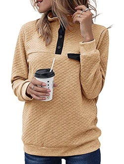 BTFBM Women Fashion Quilted Pattern Lightweight Zipper Long Sleeve Plain Casual Ladies Sweatshirts Pullovers Shirts Tops