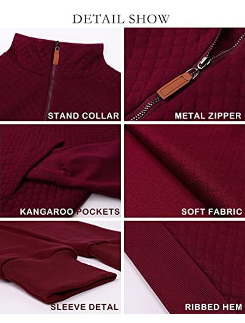 BTFBM Women Fashion Quilted Pattern Lightweight Zipper Long Sleeve Plain Casual Ladies Sweatshirts Pullovers Shirts Tops