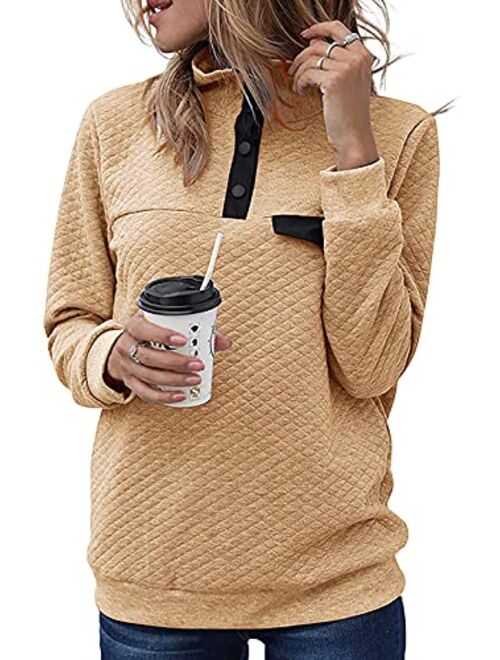 BTFBM Women Fashion Quilted Pattern Lightweight Zipper Long Sleeve Plain Casual Ladies Sweatshirts Pullovers Shirts Tops