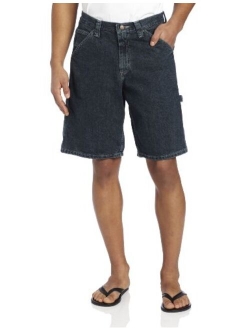 Men's Solid Rregular Fit Ziper Fly Carpenter Denim Short