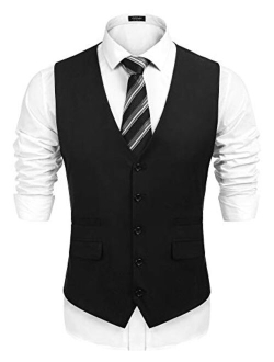 Men's Business Suit Vest,Slim Fit Skinny Wedding Waistcoat