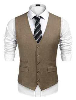 Men's Business Suit Vest,Slim Fit Skinny Wedding Waistcoat