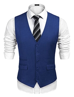 Men's Business Suit Vest,Slim Fit Skinny Wedding Waistcoat