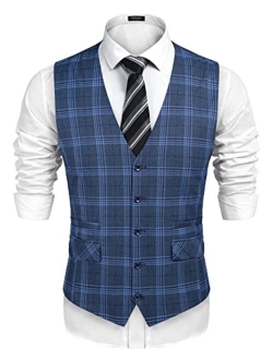 Men's Business Suit Vest,Slim Fit Skinny Wedding Waistcoat