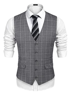 Men's Business Suit Vest,Slim Fit Skinny Wedding Waistcoat