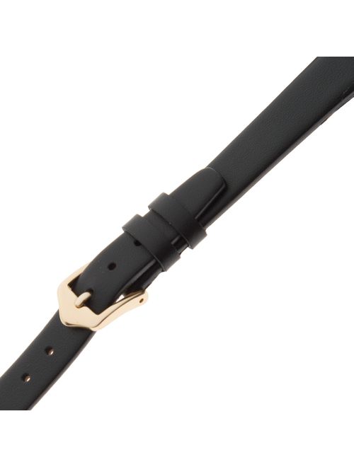 Gilden Ladies 6-14mm Classic Calfskin Flat Black Leather Watch Band F60