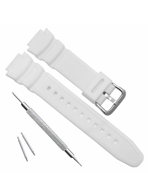 OliBoPo Waterproof Natural Resin Replacement Watch Band for Casio AQ- S800W SGW-300H MRW-200H AE-1200 W-800H W-735H