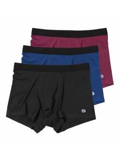 UnderAir Men's 3 Pack Micro Modal Square Cut Trunks with SeaWeev