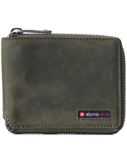 Logan Zipper Bifold Wallet For Men or Women RFID Safe