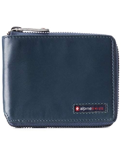 Logan Zipper Bifold Wallet For Men or Women RFID Safe