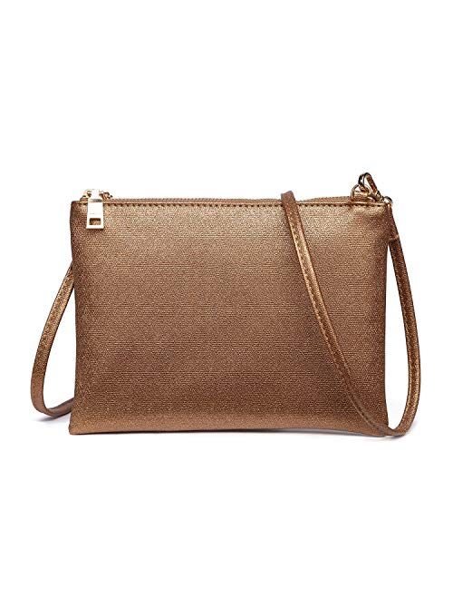 Crossbody Bag for Women, Small Shoulder Purses and Handbags Lightweight Vegan Leather Wallet with Detachable Strap