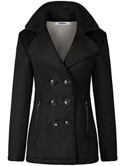 BodiLove Women's Stylish and Warm Peacoat with Sherpa Lining