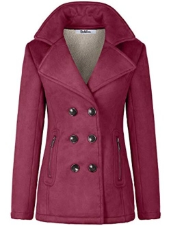 BodiLove Women's Stylish and Warm Peacoat with Sherpa Lining