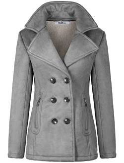 BodiLove Women's Stylish and Warm Peacoat with Sherpa Lining