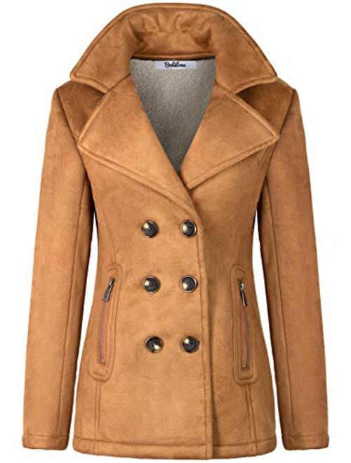 BodiLove Women's Stylish and Warm Peacoat with Sherpa Lining