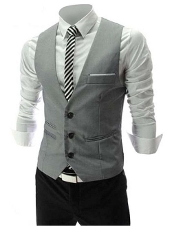 PXS Vest V-Neck Sleeveless Slim Fit Jacket Men Business Waistcoat