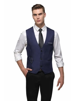 PXS Vest V-Neck Sleeveless Slim Fit Jacket Men Business Waistcoat