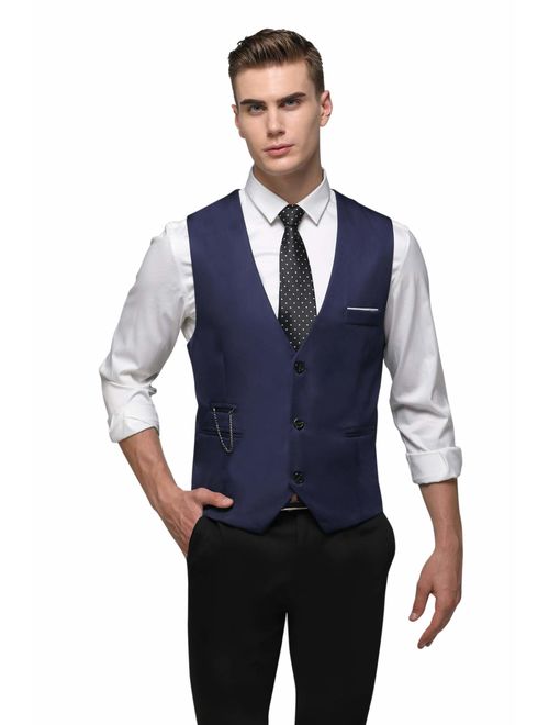 PXS Vest V-Neck Sleeveless Slim Fit Jacket Men Business Waistcoat