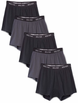 Bolter Men's 5-Pack Cotton Solid Relaxed Fit Stretch Boxers 