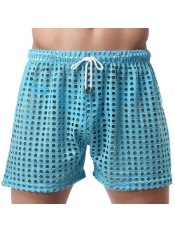 Banana Bucket US Mens Hollow Openwork Drawstring Lounge Underwear Boxer Shorts