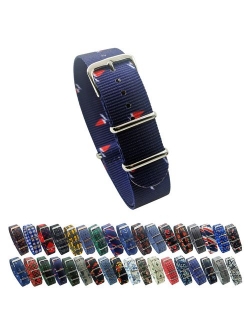 HNS Watch Bands - Choice of Pattern & Width (18mm, 20mm, 22mm) - Ballistic RAF Nylon MATO Straps