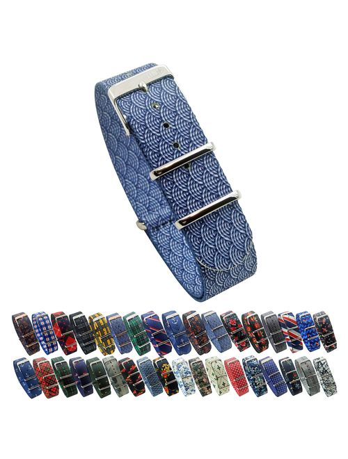 HNS Watch Bands - Choice of Pattern & Width (18mm, 20mm, 22mm) - Ballistic RAF Nylon MATO Straps