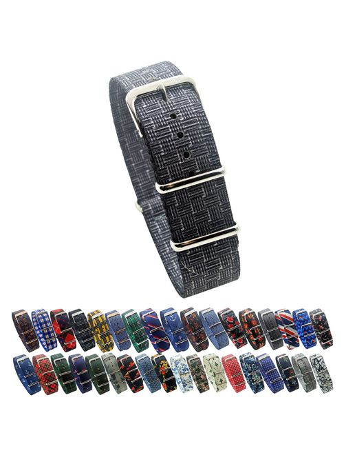 HNS Watch Bands - Choice of Pattern & Width (18mm, 20mm, 22mm) - Ballistic RAF Nylon MATO Straps