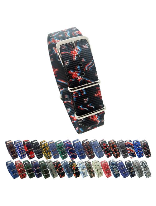 HNS Watch Bands - Choice of Pattern & Width (18mm, 20mm, 22mm) - Ballistic RAF Nylon MATO Straps