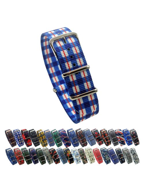 HNS Watch Bands - Choice of Pattern & Width (18mm, 20mm, 22mm) - Ballistic RAF Nylon MATO Straps