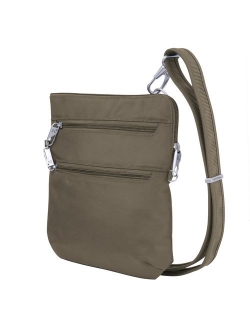 Anti-theft Classic Slim Dbl Zip Crossbody Bag