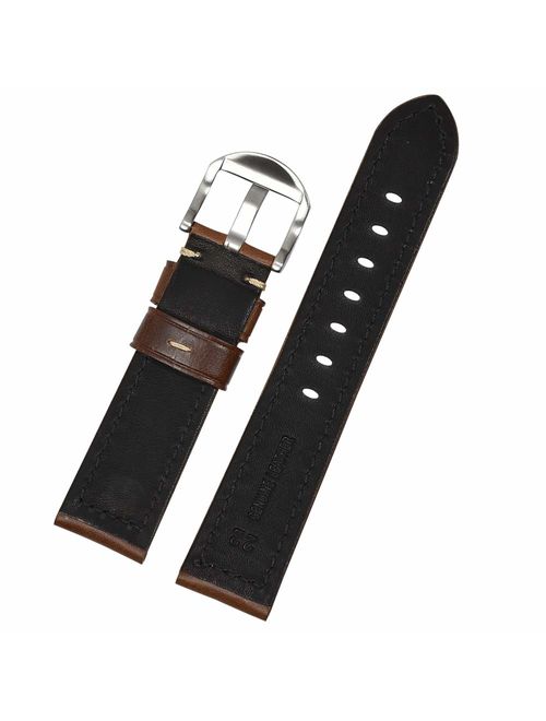 Vintage Leather Watch Band EACHE Watch Strap Oil Wax/Discolored Litchi Grain Genuine Leather Replacement Watchband for Men for Women 18mm 19mm 20mm 21mm 22mm 23mm 24mm