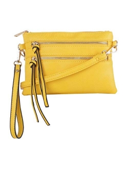 Essential Casual Functional Multi Pocket Double Zipper Crossbody Purse Bag for Women