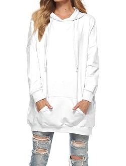 Famulily Womens Oversized Hoodie Extra Long Hooded Tunic Sweatshirt with Pockets