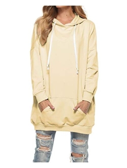 Famulily Womens Oversized Hoodie Extra Long Hooded Tunic Sweatshirt with Pockets