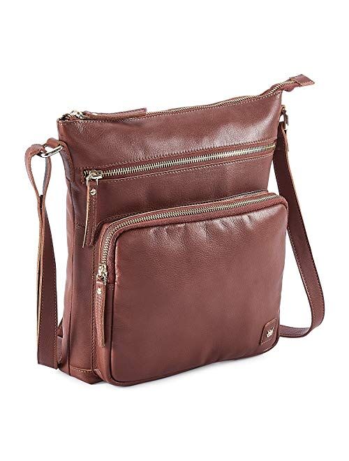 Wise Owl Accessories Women's Leather Crossbody Purses and Handbags for-Premium Crossover Bag Over the Shoulders