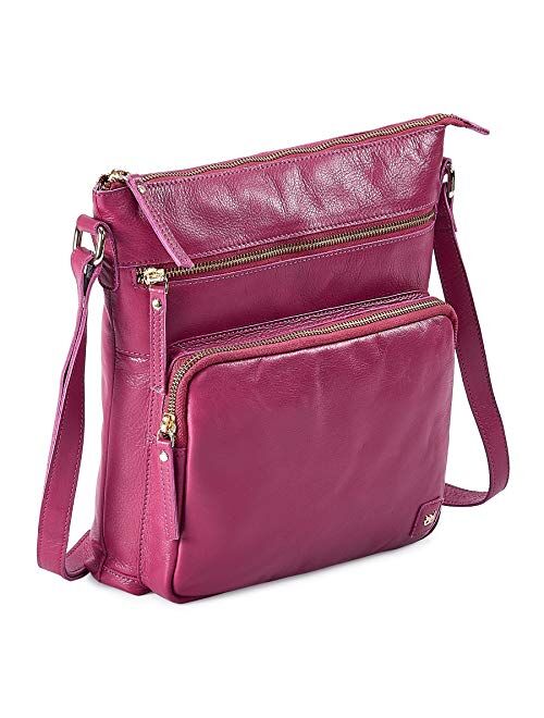 Wise Owl Accessories Women's Leather Crossbody Purses and Handbags for-Premium Crossover Bag Over the Shoulders