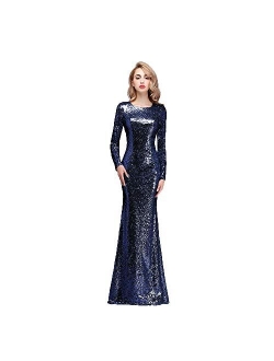 honey qiao Modest Bridesmaid Dresses Long Sleeves High Back Embellished Prom Party Gowns