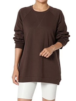 Casual Oversized Crew Or V-Neck Sweatshirts Loose Fit Pullover Tunic S~3XL