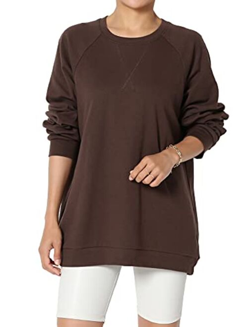 TheMogan Casual Oversized Crew Or V-Neck Sweatshirts Loose Fit Pullover Tunic S~3XL