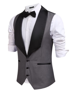 Men's V-Neck Slim Fit Dress Suit Sleeveless Vest Waistcoat