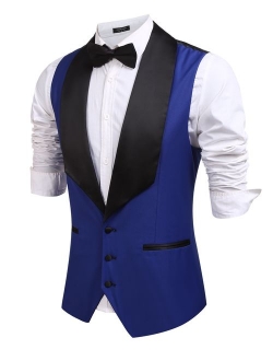 Men's V-Neck Slim Fit Dress Suit Sleeveless Vest Waistcoat