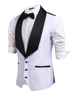 Men's V-Neck Slim Fit Dress Suit Sleeveless Vest Waistcoat