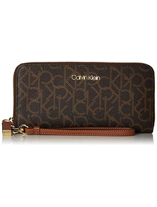 Calvin Klein Key Item Saffiano Continental Zip Around Wallet with Wristlet Strap